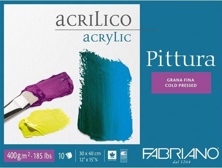 Fabriano Malblock Pittura 30 x 40 cm, Acryl, 10 Blatt (30 x 40 cm)