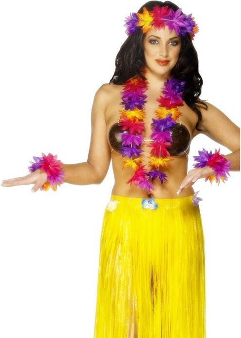 Produktbild Smiffys Blumenkette Hawaii - Blumen Set