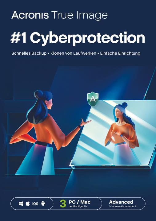 Produktbild Acronis Cyber Protect Home Office Advanced (3 User, 1 Geräte/User, 12 Monate)