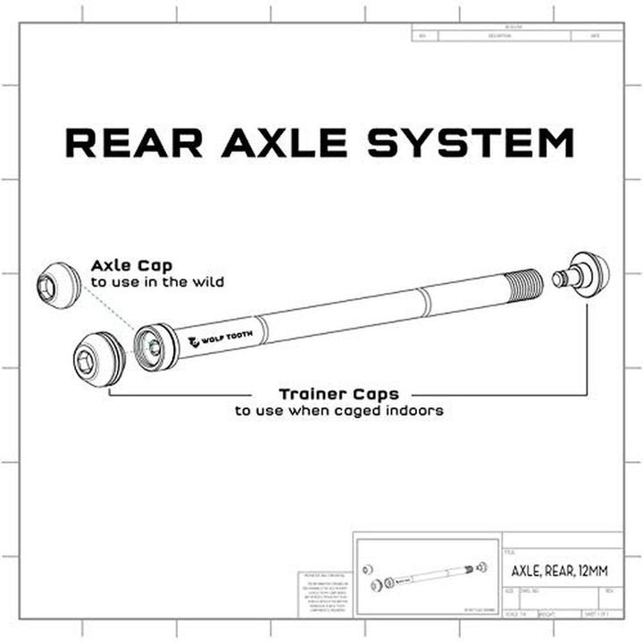Actual product image Wolf Tooth Thru Axle, Rear 12x164mm, M12x1.5, 13mm, black