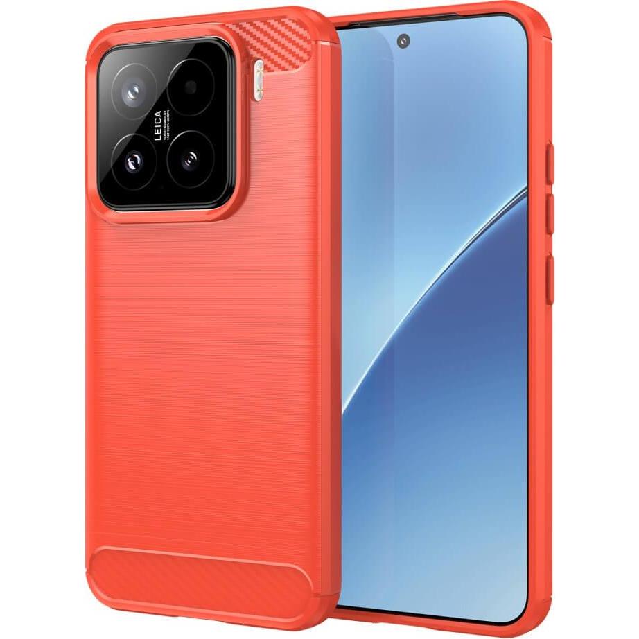 Cover-Discount Xiaomi 15 - Metall Carbon Look Hülle (Xiaomi Redmi Note 15), Smartphone Hülle, Rot