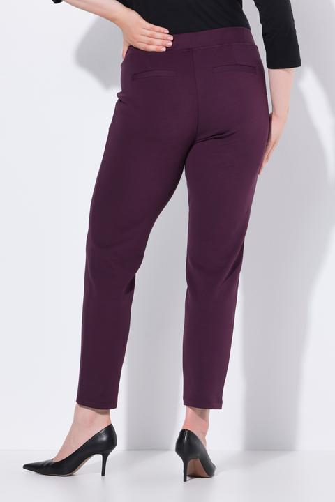 Produktbild Ulla Popken Hose, Punto di Roma, konisches Bein, Biese, Elastikbund (58)