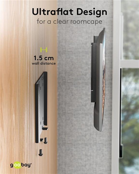 Image du produit Goobay Support TV mural Caravan FIXED S (Mur, 30 kg, 13" - 27")