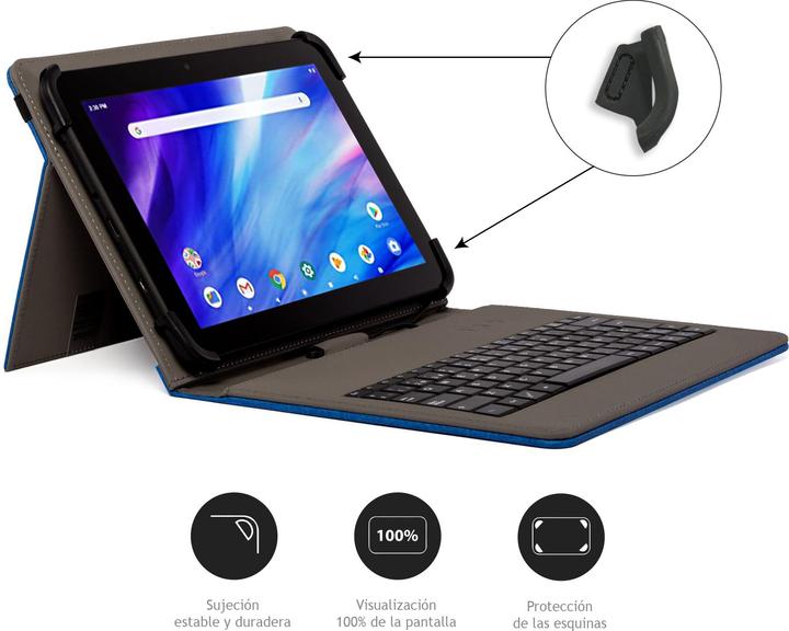 Produktbild Nilox 9.7" TO 10.5" USB KEYBOARD CASE BLUE NXFU003