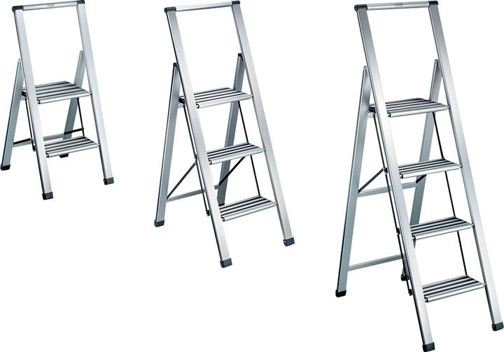Actual product image technocraft SLIMSTER aluminium folding ladder, 3 steps (Stile, 99 cm)