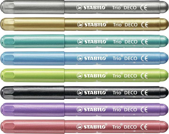 Immagine prodotto STABILO Penne con punta in feltro Trio DECO 8 pezzi (Multicolore, 8 x)