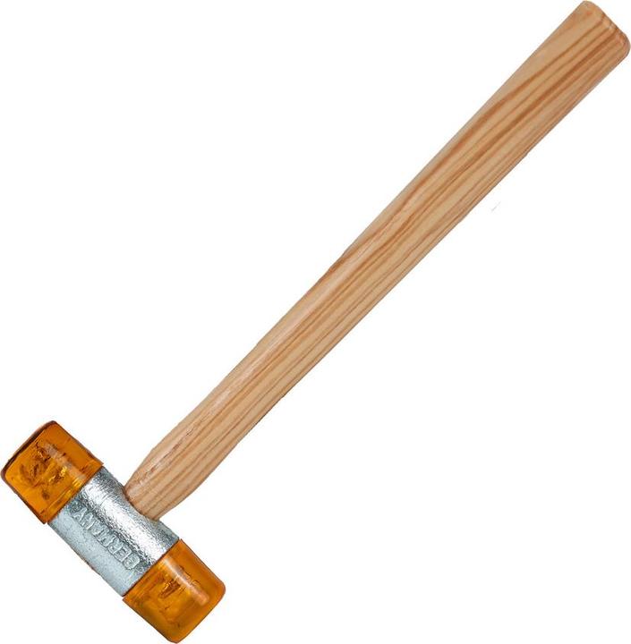 Produktbild Dönges Kunststoffhammer mit lackiertem Eschenstiel, 32 mm, gelb (340 g)