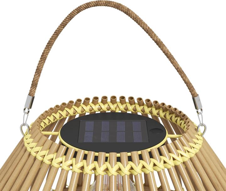 Produktbild Outsunny Rattan Solarleuchte PE Rattan, Stahl Gelb (15 lm, IP44)