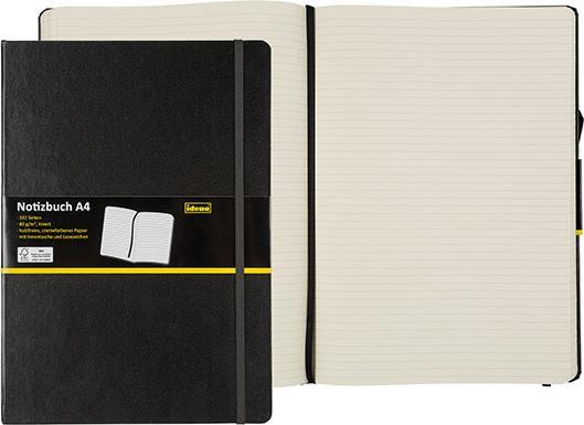 Actual product image Idena Notebook A4 lined black FSC-Mix (A4, Lined, Hardcover)