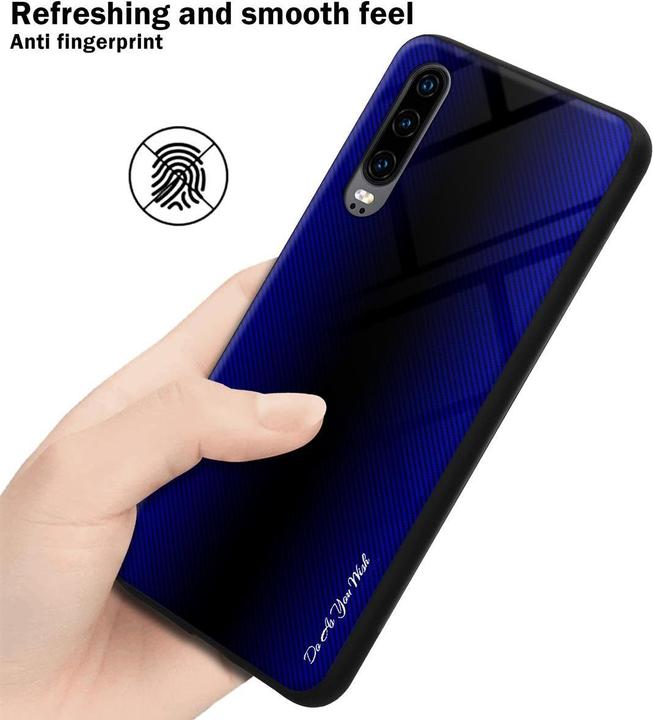 Actual product image Cadorabo TPU Striped Glass Cover (Huawei P30)