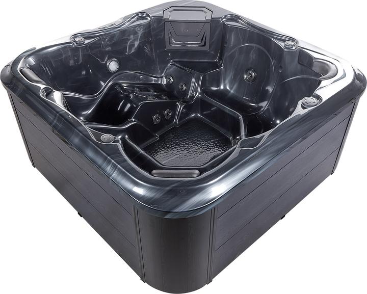 Beliani Whirlpool Outdoor grau mit LED quadratisch 210 x 210 cm TULAROSA