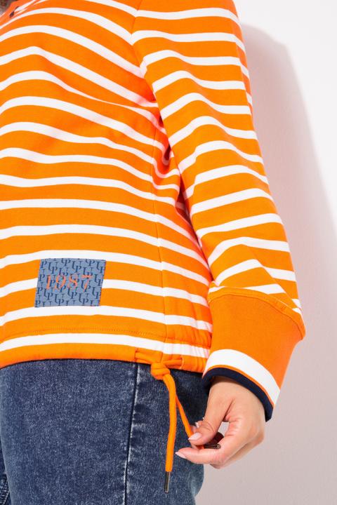 Produktbild Ulla Popken Sweatshirt, Ringel, Tunnelzug, Rundhals, Langarm (42, 44)