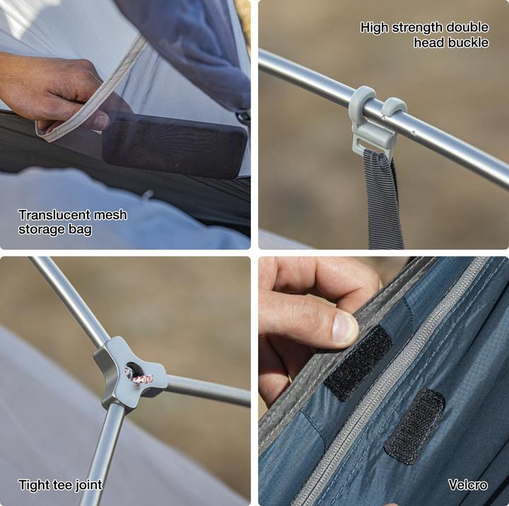 Produktbild Naturehike Ultralight one-man cloud up-1 tent new version 20D navy+ mats (1 Person)