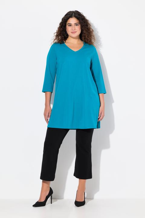 Produktbild Ulla Popken Longshirt, A-Linie, V-Ausschnitt, 3/4-Arm (68)