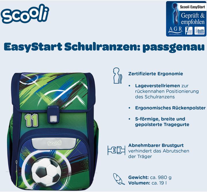 Produktbild Scooli EasyStart Schulranzen Set,5tlg Soccer Champ (19 l)