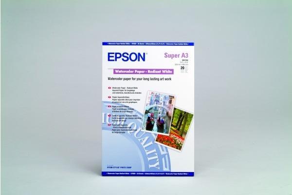 Actual product image Epson Radiant White Watercolor Paper A3+ (190 g/m², A3+, 20 x)