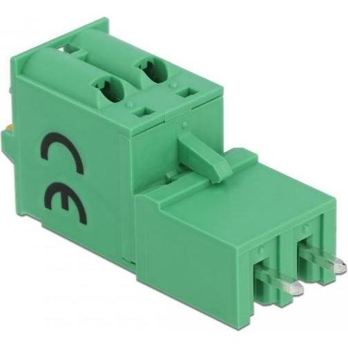 Thumbnail - Delock Terminalblock Set für Platine 2 Pin 5,08 mm Rastermass vertikal, Elektronikkabel + Stecker, Grün