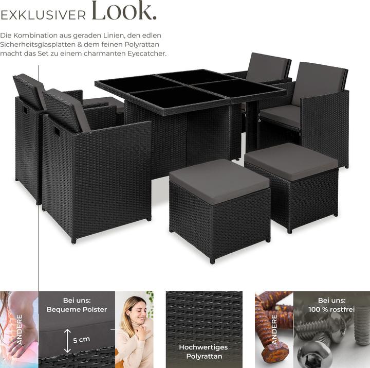 Image du produit tectake Salon de jardin MANHATTAN (58 x 54 x 72 cm)