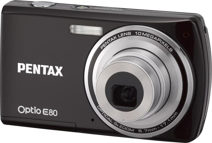 Actual product image Pentax Optio E80, 10MPixel, 3x optical zoom, HD movies, black (1/2,3'')