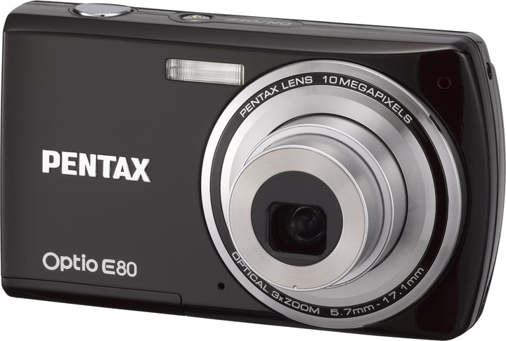 Pentax Optio E80, 10MPixels, zoom optique 3x, vidéo HD, noir (1/2,3'')