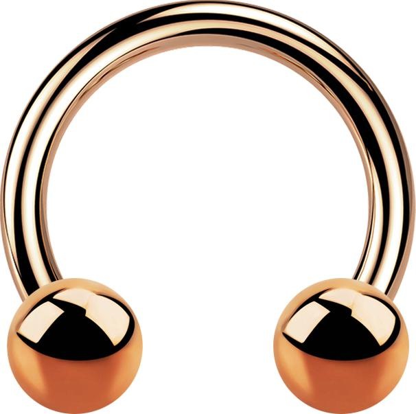 Produktbild Star Piercing Micro Circular Barbell rosegold mit zwei Kugeln (ohne Messing, Chirurgenstahl 316L)