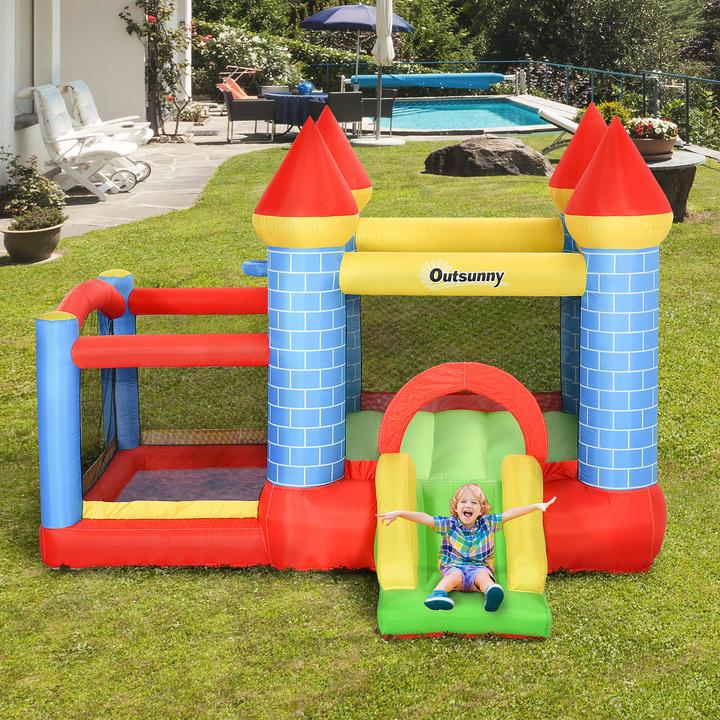 Immagine prodotto Outsunny Castello gonfiabile con scivolo e piscina