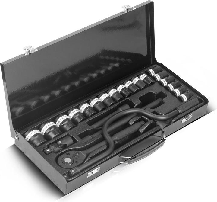 Produktbild Stahlwerk Steckschlüssel-Satz 24-teiliger Knarrenkasten mit 1/2" Umschaltknarre