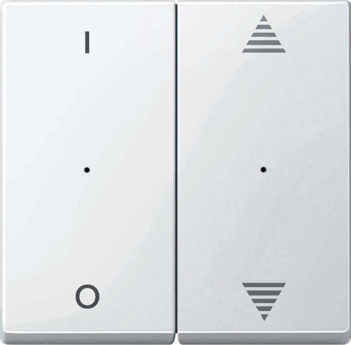 Actual product image Schneider Rocker for push-button m. 2-gang w. imprint 1/0 and up/down, polar white glossy, System M MTN619519
