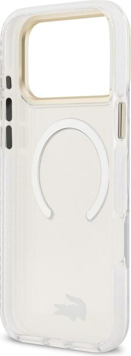 Image du produit Lacoste Shockproof Transparent Frosted Gold Logo MagSafe Case for iPhone 17 Pro Max White (Apple iPhone 17 Pro Max)
