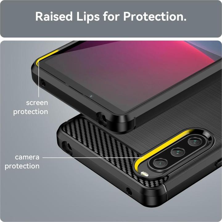 Produktbild Screenguard Sony Xperia 10 V Hülle Carbon Brushed Soft TPU (Sony Xperia 10 V)