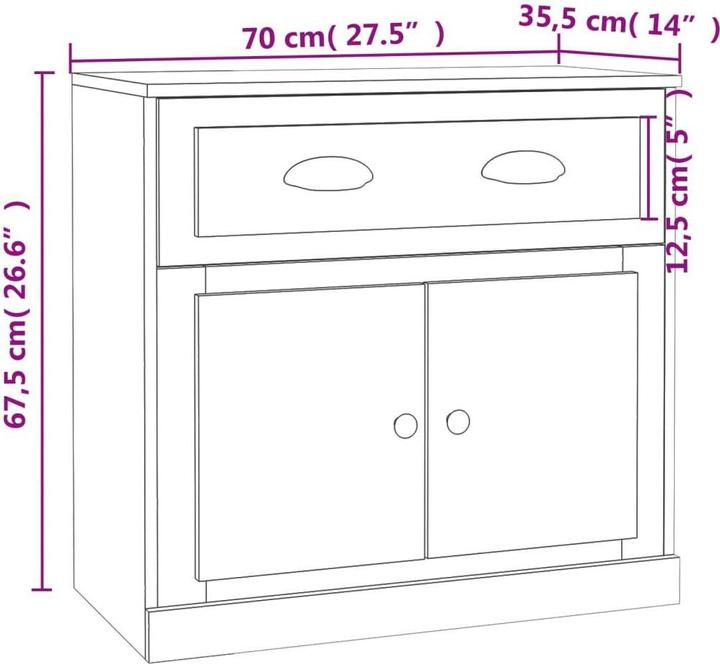 Image du produit vidaXL Sideboard (70 x 35.50 x 67.50 cm)