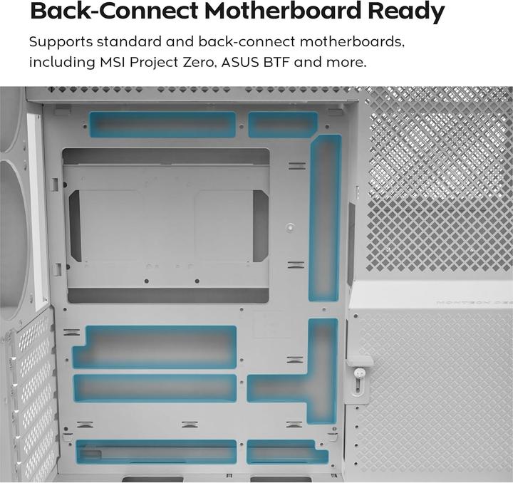 Produktbild Montech HS02 PRO, ATX Mid-Tower PC-Gehäuse, Gaming-PC, High-Airflow, reversibles Layout, stabile geb (ATX, mATX, Mini-ITX)