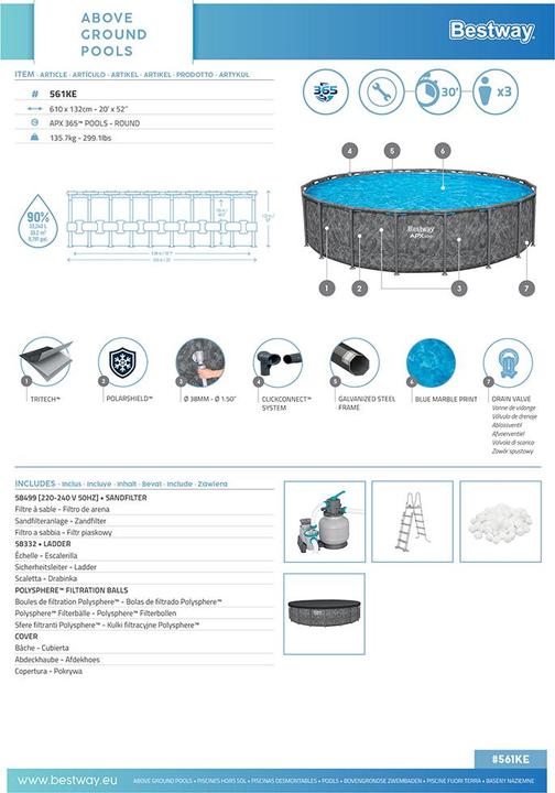 Image du produit Bestway APX Round Pool Set 610 x 132cm