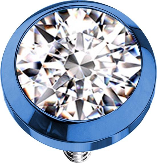 Produktbild Star Piercing Dermal Anchor dunkelblau mit Kristall silber (ohne Messing, Chirurgenstahl 316L)