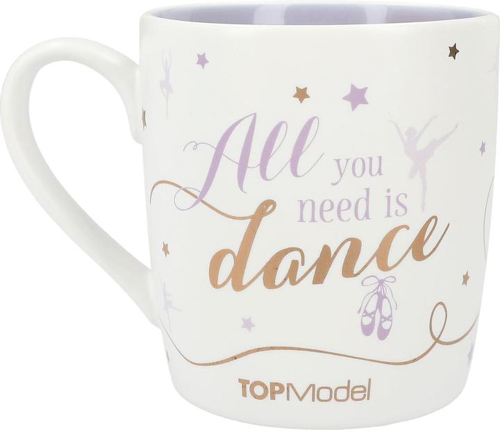 Productafbeelding Magni Depesche 12372 TOPModel balletmok in mat wit met modelmotief, opschrift en sterren, drinkbeker (300 ml, 1x)