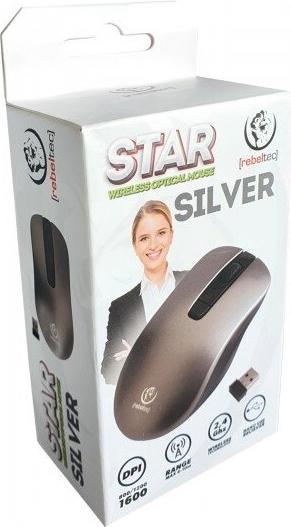 Produktbild Rebeltec Mysz bezprzewodowa STAR silver 800/1000/1600 DPI