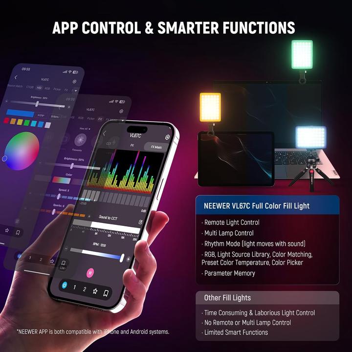 Productafbeelding Neewer Selfie lamp VL67C (Videolicht)