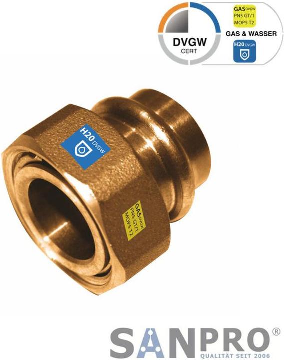 Sanpro CUPRESSK Pressfitting Kupfer Verschraubung V 18 - 1" Überwurfmutter (Pressverbindung)