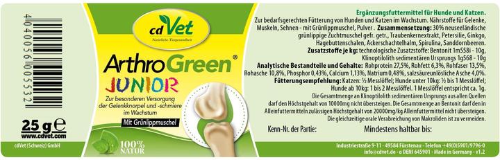 Produktbild cdVet ArthroGreen Junior (Welpe + Kitten, 1 Stk., 140 g)