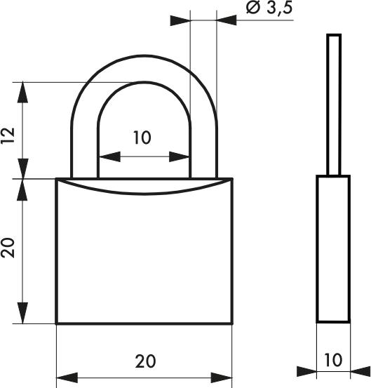 Image du produit Thirard Cadenas type 1 20 a acier 2cl