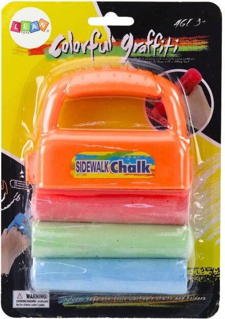 Lean Toys Gehwegkreide mit Griff, 3 Farben (3x)