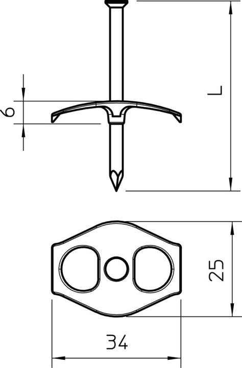 Produktbild OBO Bettermann 1996 40 Nagel-Fix 3x40mm PP transparent 2222833