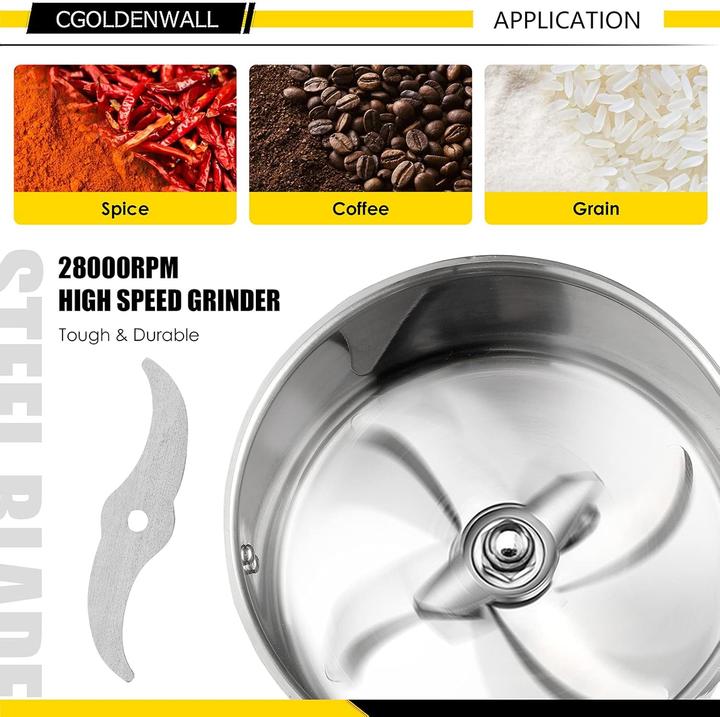 Actual product image Cgoldenwall Elektrische Getreidemühle