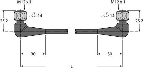 Turck Food & Beverage hygienic PVC Verbindungsleitung WKH4.4-P7X2-20-WKH4 (20 m)