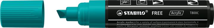 Actual product image STABILO Acrylic marker - FREE Acrylic - T800C wedge tip 4-10mm - single pencil - blue-green (Teal, 10 mm, 1 x)