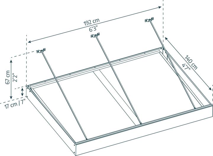 Actual product image Palram CANOPIA | Sophia XL 5X6 / 1.4X1.9 Door and Porch Awning Dark Grey - White Opal