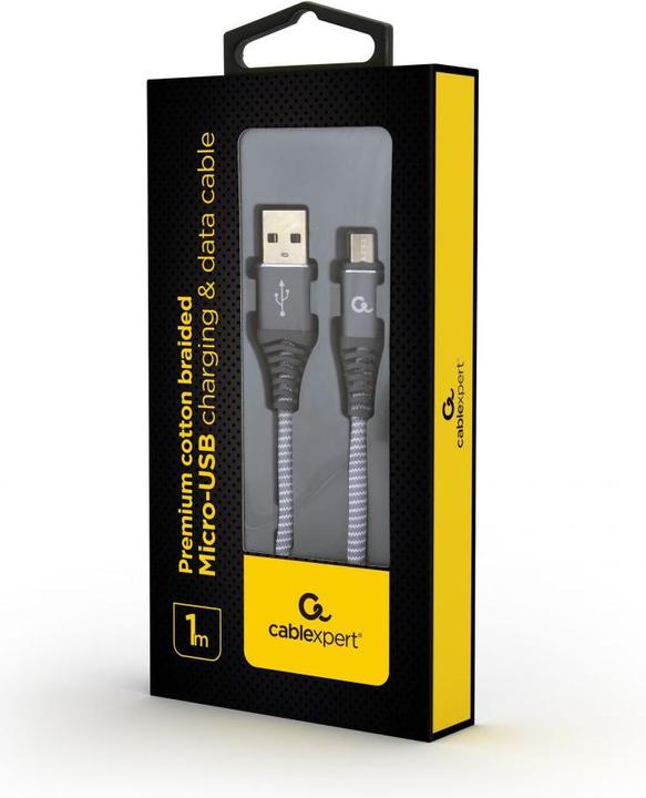 Produktbild Gembird CC-USB2B-AMMBM-1M-WB2 USB Kabel USB 2.0 Micro-USB B USB A Grau (1 m, USB 2.0)