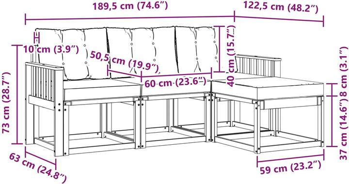Produktbild vidaXL Outdoor-Sofa