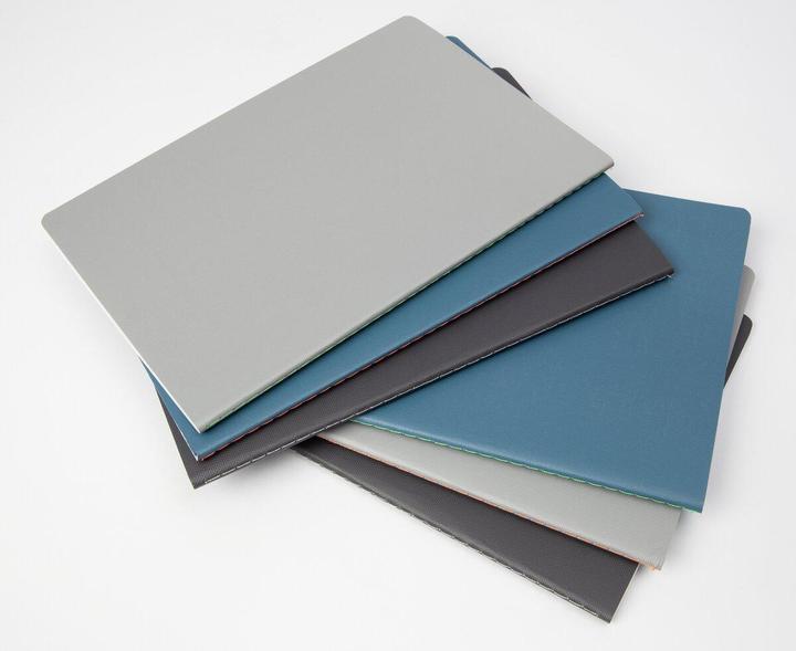 Actual product image Sigel 2 notebooks Linescape DIN A5 squared, dark grey, light grey softcover 68 pages (A5, Checked, Soft cover)