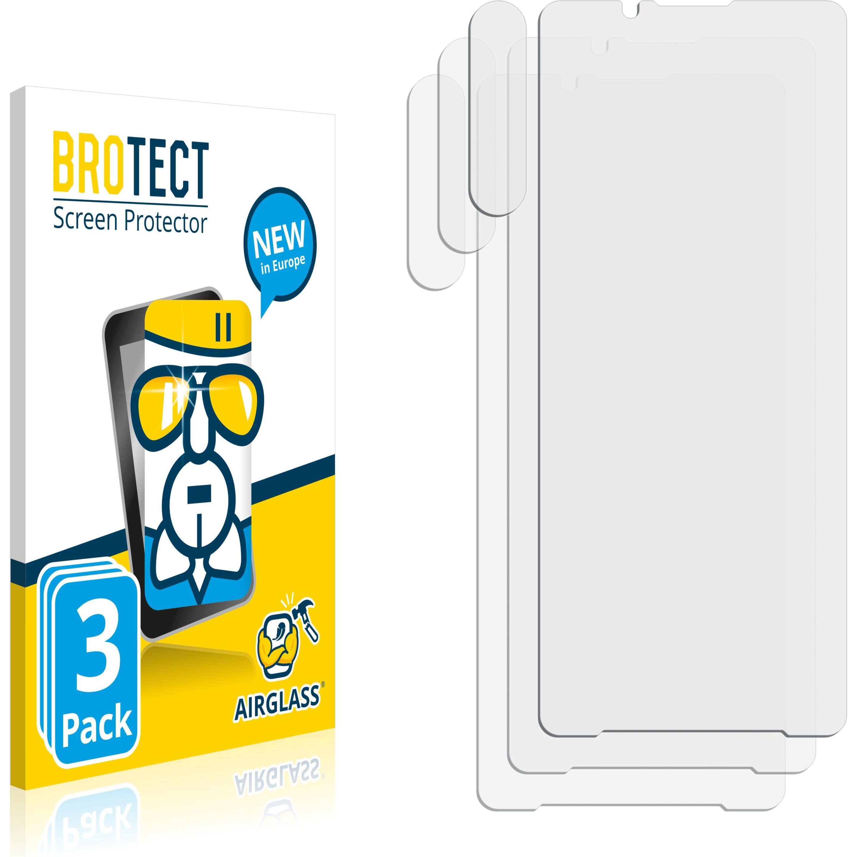 Thumbnail - BROTECT AirGlass Panzerglasfolie (3 Stück, Sony Xperia 1 IV), Smartphone Schutzfolie, Transparent